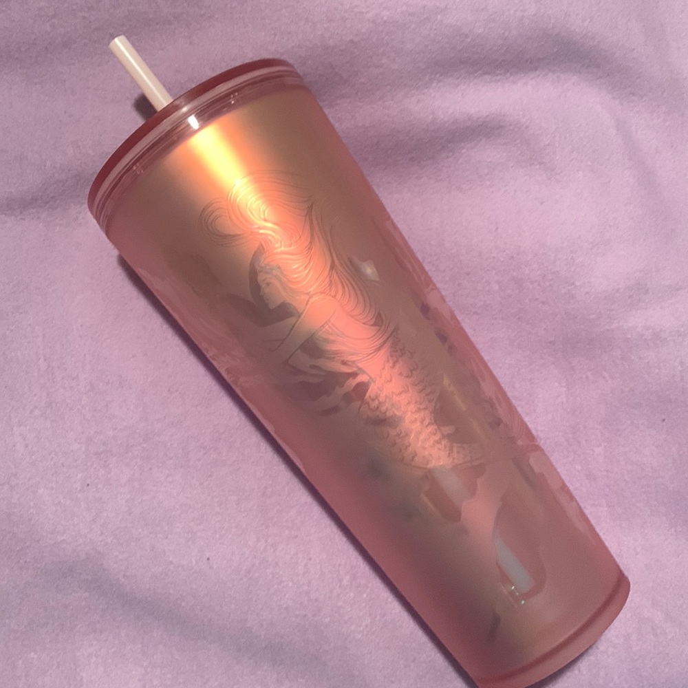 Starbucks Iconic Siren Rose Gold Soft Touch Cold Cup Tumbler